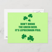 Drink DE GROENE BEER NIET Briefkaart (Voorkant / Achterkant)