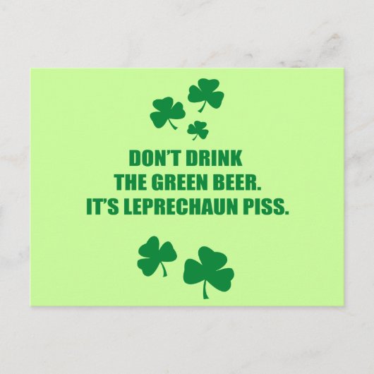 Drink DE GROENE BEER NIET Briefkaart (Voorkant)