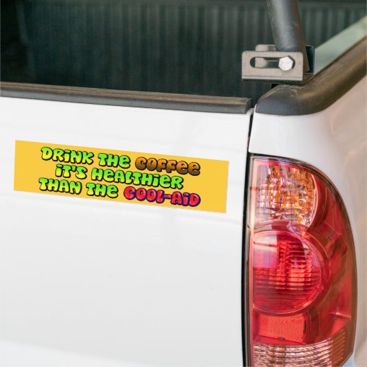 Drink de koffie bumpersticker (Op Truck)
