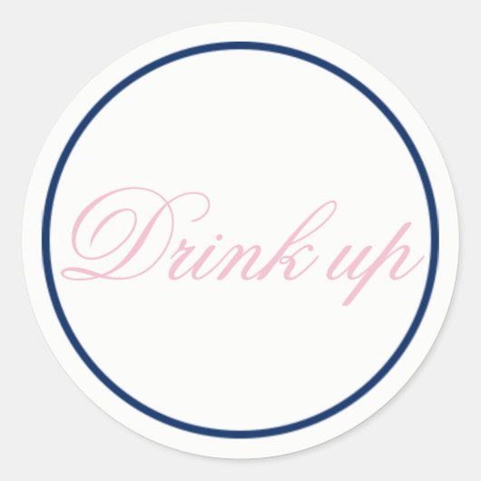 Drink de Sticker van het Weddenschap Blush Pink/Na (Voorkant)