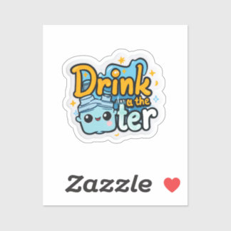 Drink de Water Clear Sticker | Grappige hydratatie