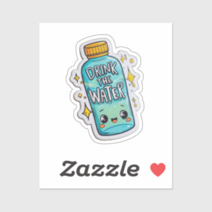 Drink de Water Clear Sticker Grappige hydratatie