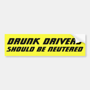 Drink drivers dienen te zijn voorzien van NEUTERED Bumpersticker