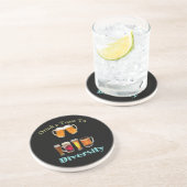 Drink een Toast aan Diversiteit Zandsteen Onderzetter (Zijkant)