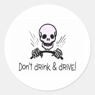 Drink en besturing overslaan ronde sticker