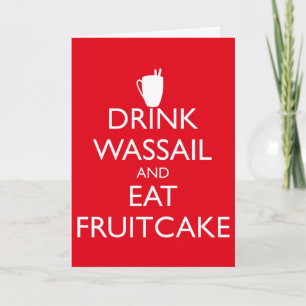 DRINK- EN EAT-FRUITCAKE Wenskaart Feestdagen Kaart