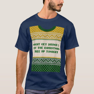 Drink en met de kerstboom omlaag. t-shirt