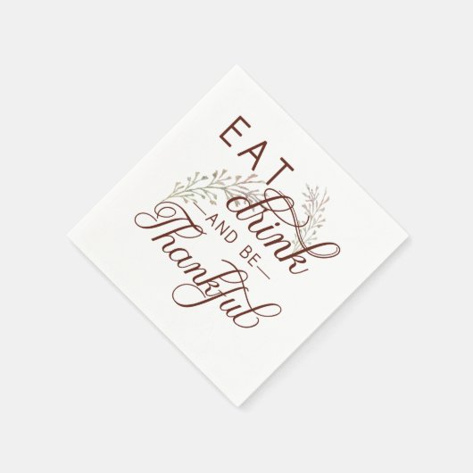 drink eten en dankbaar zijn servetten (Hoek)