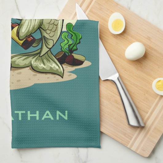 Drink Fish aangepaste naam handdoek (Quarter Fold)