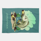 Drink Fish aangepaste naam handdoek (Horizontaal)