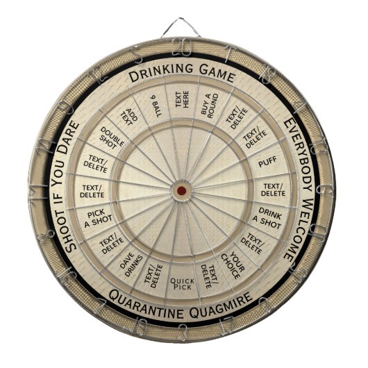 Drink game Quarantine Quagmire Regulation Dartbord (Voorkant)