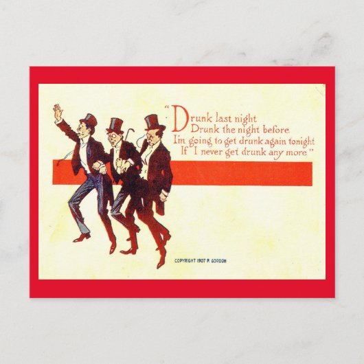 Drink gisteravond... 1909 briefkaart (Voorkant)