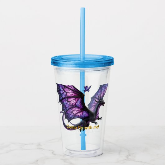 Drink glas met deksel en stro (Voorkant)