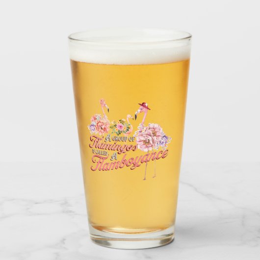 Drink glas met flamboyante flamingos (Achterkant gevuld)