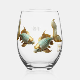 Drink Glass/Porcelain Koi/Drinkware Set Wijnglas Zonder Voet