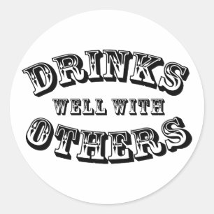 Drink goed met anderen stijl ronde sticker