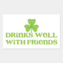 DRINK goed met vrienden shamrock clover leaf Rechthoekige Sticker