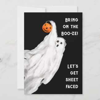 Drink Grappig Volwassen Halloween Ghost Party Kaart
