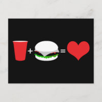drink + hamburgers = liefde