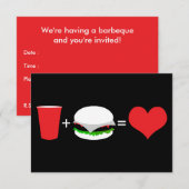 drink + hamburgers = liefde kaart (Voorkant / Achterkant)