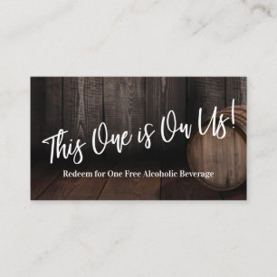 Drink handschrift Wooden Barrel Ticket Informatiekaartje