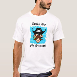 Drink Happy Pirate Cartoon T-shirt