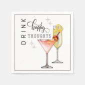 Drink Happy Thoughts Cocktail Napkins Servet (Voorkant)