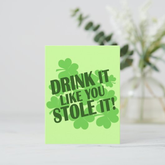 DRINK HET ZOALS U HET VERKOOPT BRIEFKAART (Staand voorkant)