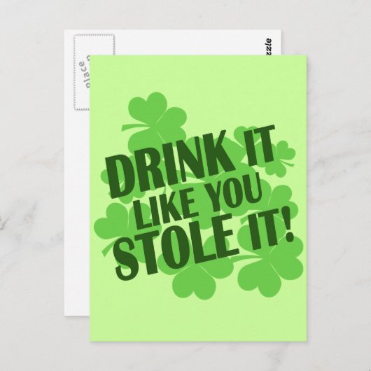 DRINK HET ZOALS U HET VERKOOPT BRIEFKAART (Voorkant / Achterkant)