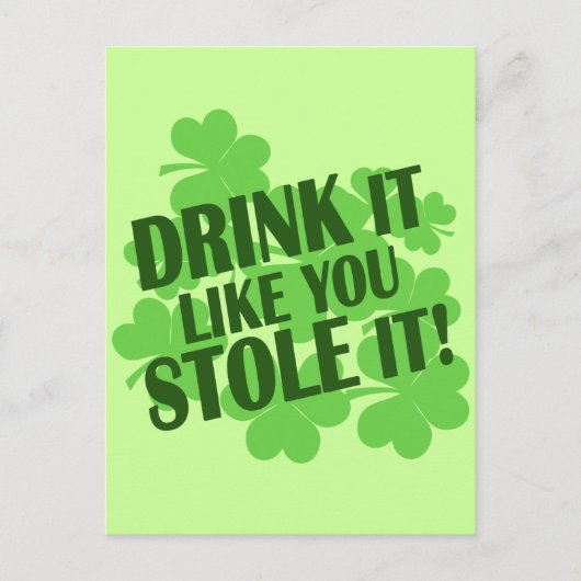 DRINK HET ZOALS U HET VERKOOPT BRIEFKAART (Voorkant)