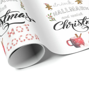 Drink hete cacao en kijk naar de Kerst Cadeaupapier