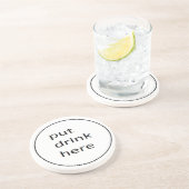 drink hier coster zandsteen onderzetter (Zijkant)