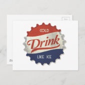 Drink Ice Cold Cola Fles Pet Briefkaart (Voorkant / Achterkant)