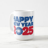 Drink in de viering: Happy New Year 2025 Mok (Voorkant links)