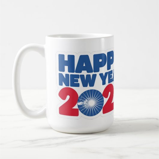 Drink in de viering: Happy New Year 2025 Mok (Links)
