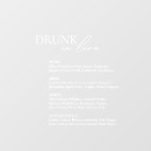 Drink in Liefde Bruiloft Bar Menu Spiegel Decal Si (Vel)