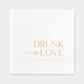 Drink in liefde bruiloft folie servetten (Voorkant)