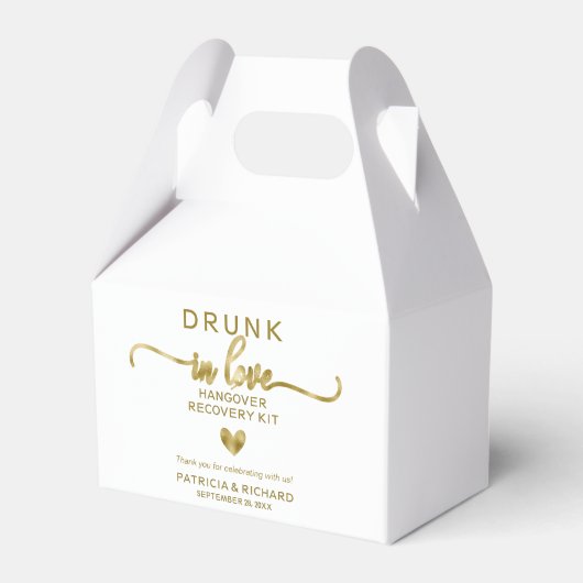 Drink in Liefde Bruiloft Kater Kit Favor Box Bedankdoosjes (Voorkant Zijde)