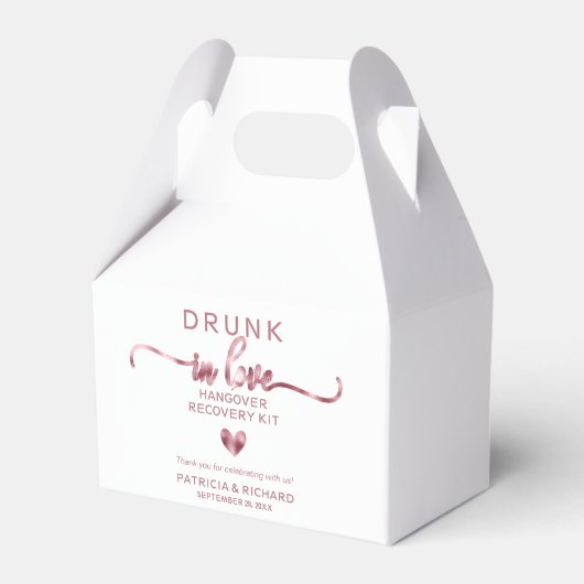 Drink in Liefde Bruiloft Kater Kit Favor Box Bedankdoosjes (Voorkant Zijde)