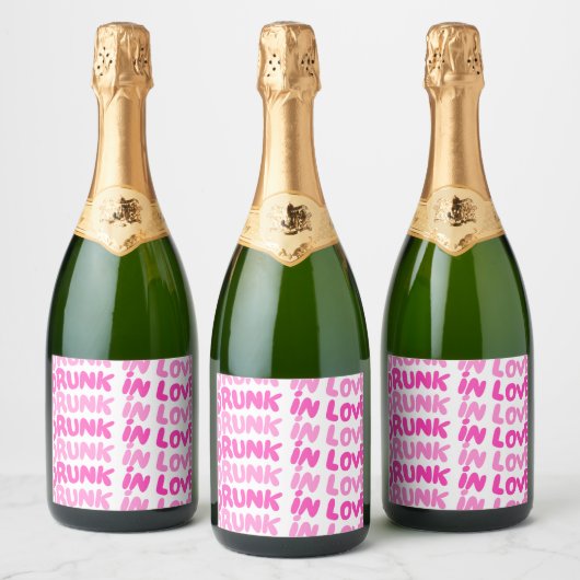 Drink in Liefde Champagne Flessenetiket Sparkling Wijnetiket (Flessen)