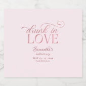 Drink in liefde champagne toren roze bachelorette sparkling wijnetiket (Enkel label)