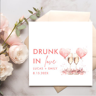 Drink in liefde gepersonaliseerde roze bril bruilo servet
