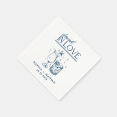 Drink in liefde gepersonaliseerde wijnglazen bruil servet (Hoek)