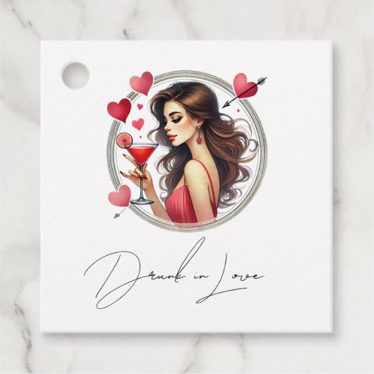 Drink in Liefde Vrijgezellenfeest Bedankjes Labels (Voorkant)