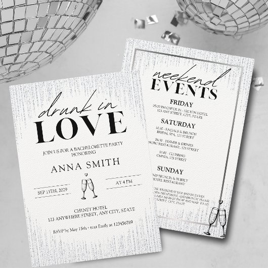 Drink in Love Bachelorette Party Weekend Kaart