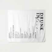 Drink in Love Black White WedBar Menu Sign Wandkleed (Voorkant (horizontaal))