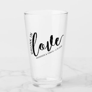 Drink in Love Couple Romantic Favor Glas