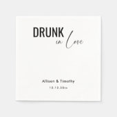 Drink in Love Personalized Wedding Napkins Servet (Voorkant)