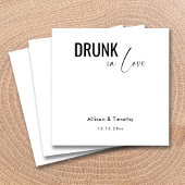 Drink in Love Personalized Wedding Napkins Servet