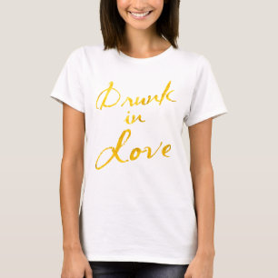 Drink in Love Top - wit & goud